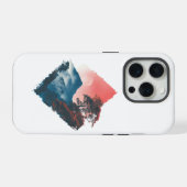 Mystic Mountain Crimson Moon Zen Art iPhoneケース (裏面横)