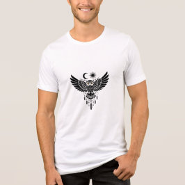 Mystic Owl Eyes Dreamcatcher Tribal Design トライブレンドＴシャツ