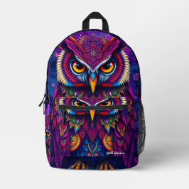 Mystic Owl Spirit Backpack - Wisdom & Magic Design プリントバックパック