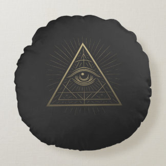 Mystic Pyramid — Eye of Providence Emblem ラウンドクッション