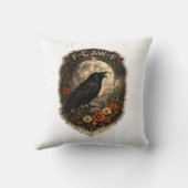 Mystic Raven Under Moon Dark Celestial Aesthetic クッション (裏面)