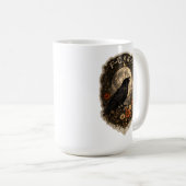 Mystic Raven Under Moon Dark Celestial Aesthetic コーヒーマグカップ (正面右)