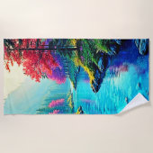 Mystic River Dreamy Forest Path Design ビーチタオル (正面)