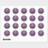 Mystic Rose Pentacle Sticker – Purple Witchy Seal ラウンドシール (シート)