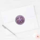 Mystic Rose Pentacle Sticker – Purple Witchy Seal ラウンドシール (封筒)