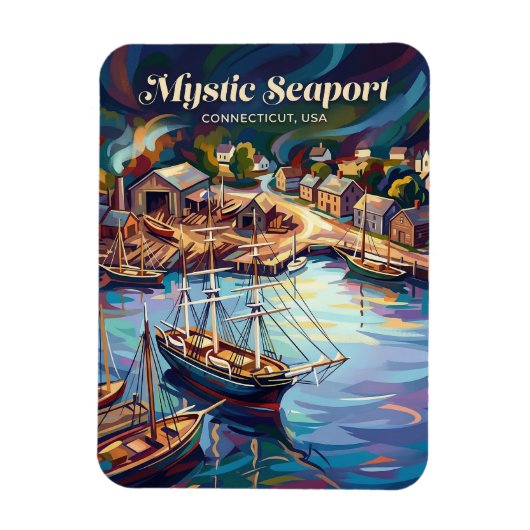 Mystic Seaport Connecticut マグネット (縦)