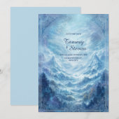 Mystic Snowy Mountain Valley Vista Wedding 招待状 (正面/裏面)