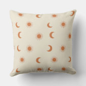 Mystic Sun and Moon Celestial Boho Throw Pillow クッション (裏面)