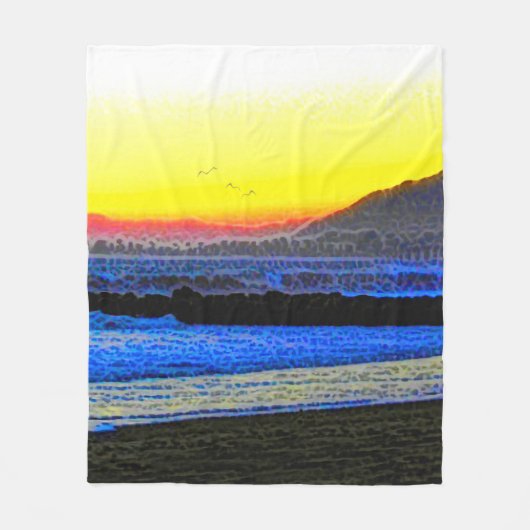 Mystic Sunset フリースブランケット (正面)