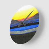 Mystic Sunset Double Vision ラウンド壁時計 (傾斜)
