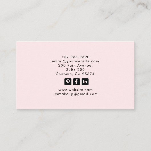 Mystic Tarot Esthetician Branding Blush Pink 名刺 (裏面)