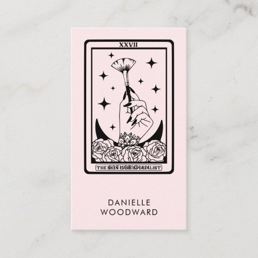 Mystic Tarot Esthetician Branding Blush Pink 名刺 (正面)