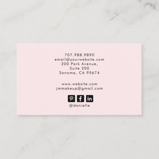 Mystic Tarot Esthetician Branding Blush Pink 名刺 (裏面)