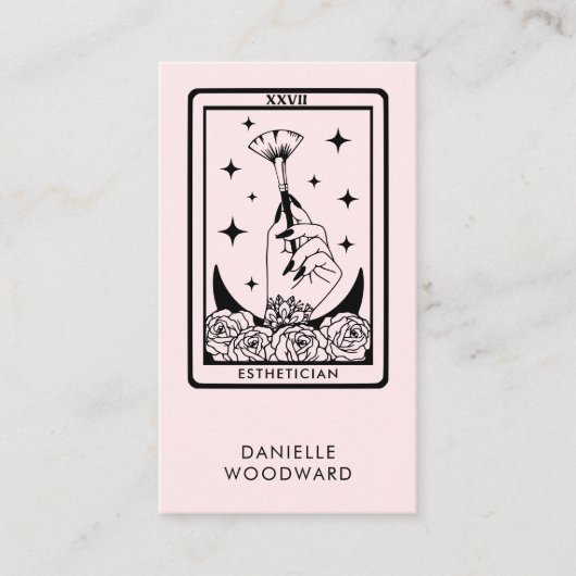 Mystic Tarot Esthetician Branding Blush Pink 名刺 (正面)