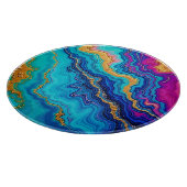 Mystic Teal & Gold Energy カッティングボード (角)