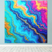 Mystic Teal & Gold Energy キャンバスプリント (インサイチュ (ウッドフロア))