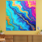 Mystic Teal & Gold Energy キャンバスプリント (インサイチュ (リビング))