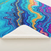 Mystic Teal & Gold Energy シェルパブランケット (3/4)