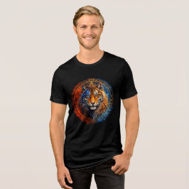 Mystic Tiger – Fire and Ice Mandala Art トライブレンドＴシャツ