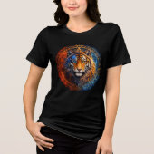 Mystic Tiger – Fire and Ice Mandala Art トライブレンドＴシャツ (正面)