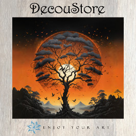 Mystic Tree at Sunset Decoupage 薄葉紙