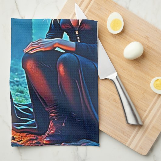 Mystic Witches Cauldron Spellbound キッチンタオル (四つ折り)