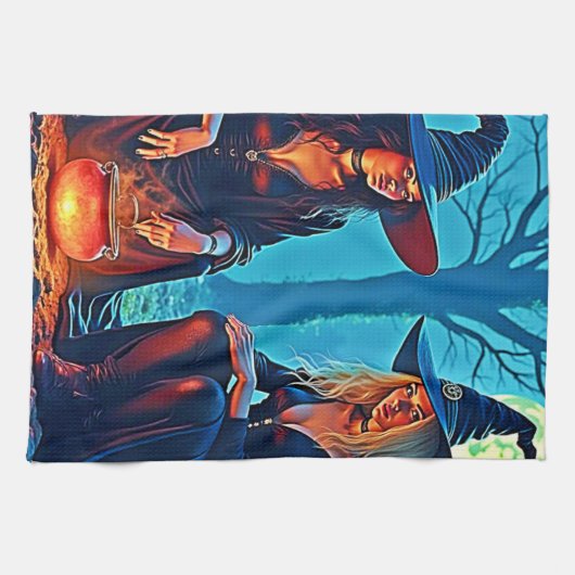 Mystic Witches Cauldron Spellbound キッチンタオル (横)