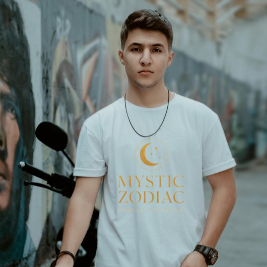 Mystic Zodiac Luxury Dark Purple Gold Astrology Sy Tシャツ
