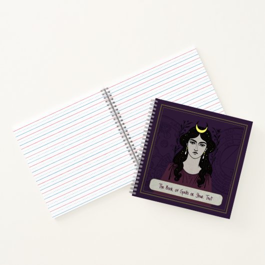Mystical 8.5x8.5" Witch's Book of Spells Notebook ノートブック (内部)