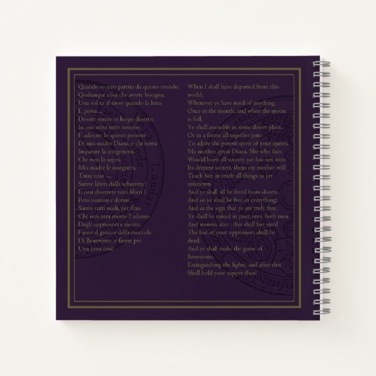 Mystical 8.5x8.5" Witch's Book of Spells Notebook ノートブック (裏面)