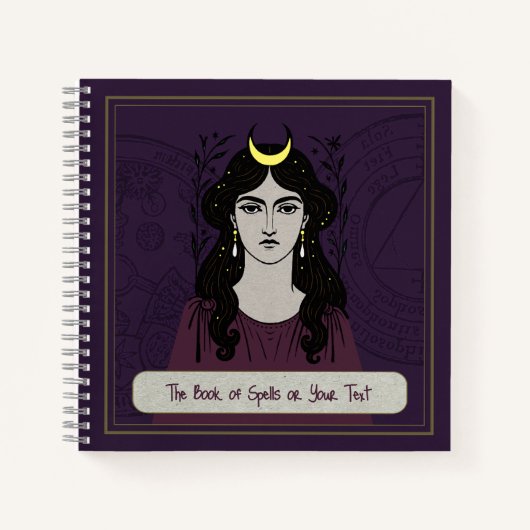 Mystical 8.5x8.5" Witch's Book of Spells Notebook ノートブック (正面)