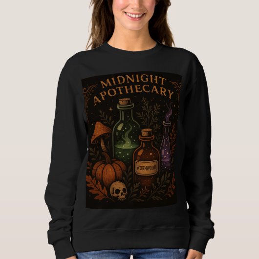 Mystical Apothecary Sweater – Witchy Gothic Fall  スウェットシャツ (正面)