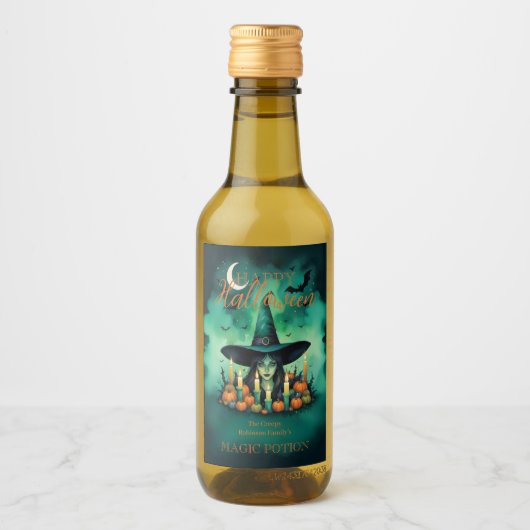 Mystical & Attractive Halloween Witch Conjures  ワインラベル (正面)