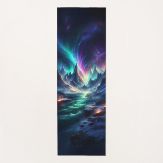 Mystical Aurora Mountain Yoga Mat – Fantasy Nature ヨガマット (正面)