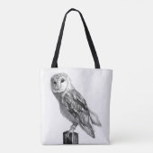 Mystical barn owl pencil drawing" トートバッグ (裏面)