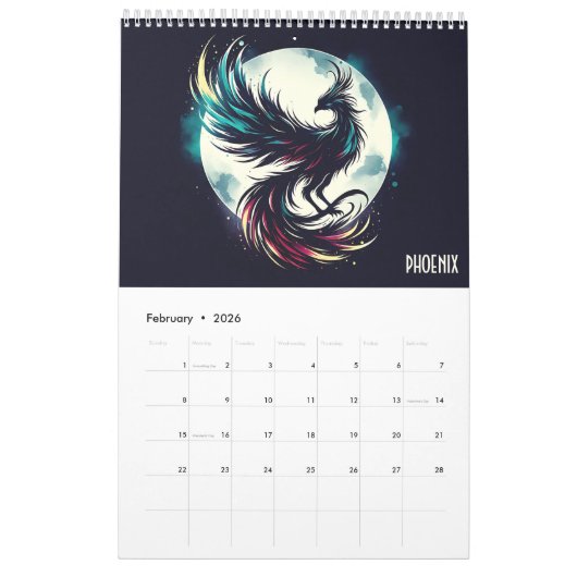 Mystical Beast and Legends カレンダー (2月 2026)