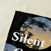 Mystical Black Cat Japanese Bamboo Beach Towel ビーチタオル (インサイチュ)