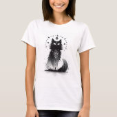 Mystical Black Cat Women’s T-Shirt Tシャツ (正面)