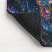 Mystical Blue & Gold Celestial Moth Mouse Pad マウスパッド (コーナー)