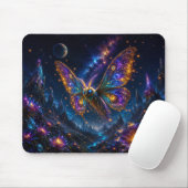 Mystical Blue & Gold Celestial Moth Mouse Pad マウスパッド (マウス)