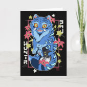 Mystical Blue Tiger Japanese Folk Art Style カード (正面)