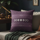 Mystical Bohemian Plum Celestial Moon Phase クッション