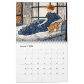 Mystical Cat Cities Art Nouveau-Inspired Calendar カレンダー (1月 2026)