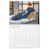 Mystical Cat Cities Art Nouveau-Inspired Calendar カレンダー (1月 2027)