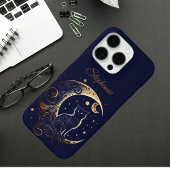 Mystical Cat Crescent Moon - Custom Celestial Gift Case-Mate iPhoneケース