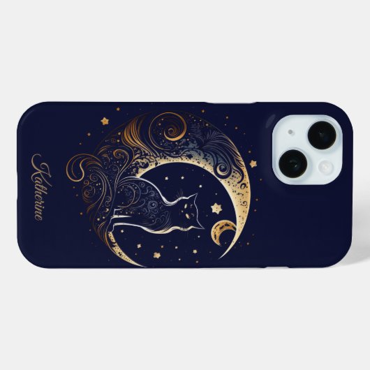 Mystical Cat Moon - Personalized Celestial Gift Case-Mate iPhoneケース (裏面 (横))