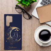 Mystical Cat Moon - Personalized Celestial Gift Samsung Galaxyケース