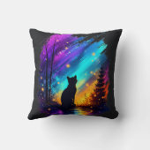 Mystical Cat Northern Lights クッション (裏面)
