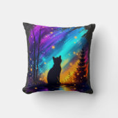 Mystical Cat Northern Lights クッション (正面)