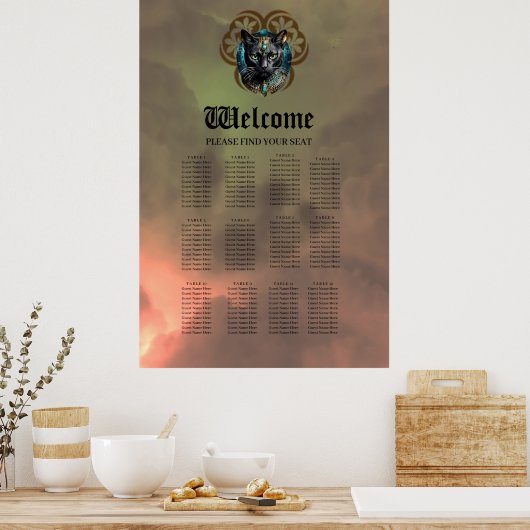 Mystical cat of Egypt, black as night ポスター (キッチン)